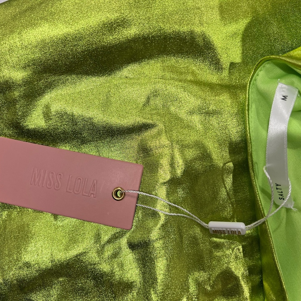 Green metallic dress brand new never worn - Picture 3 of 3